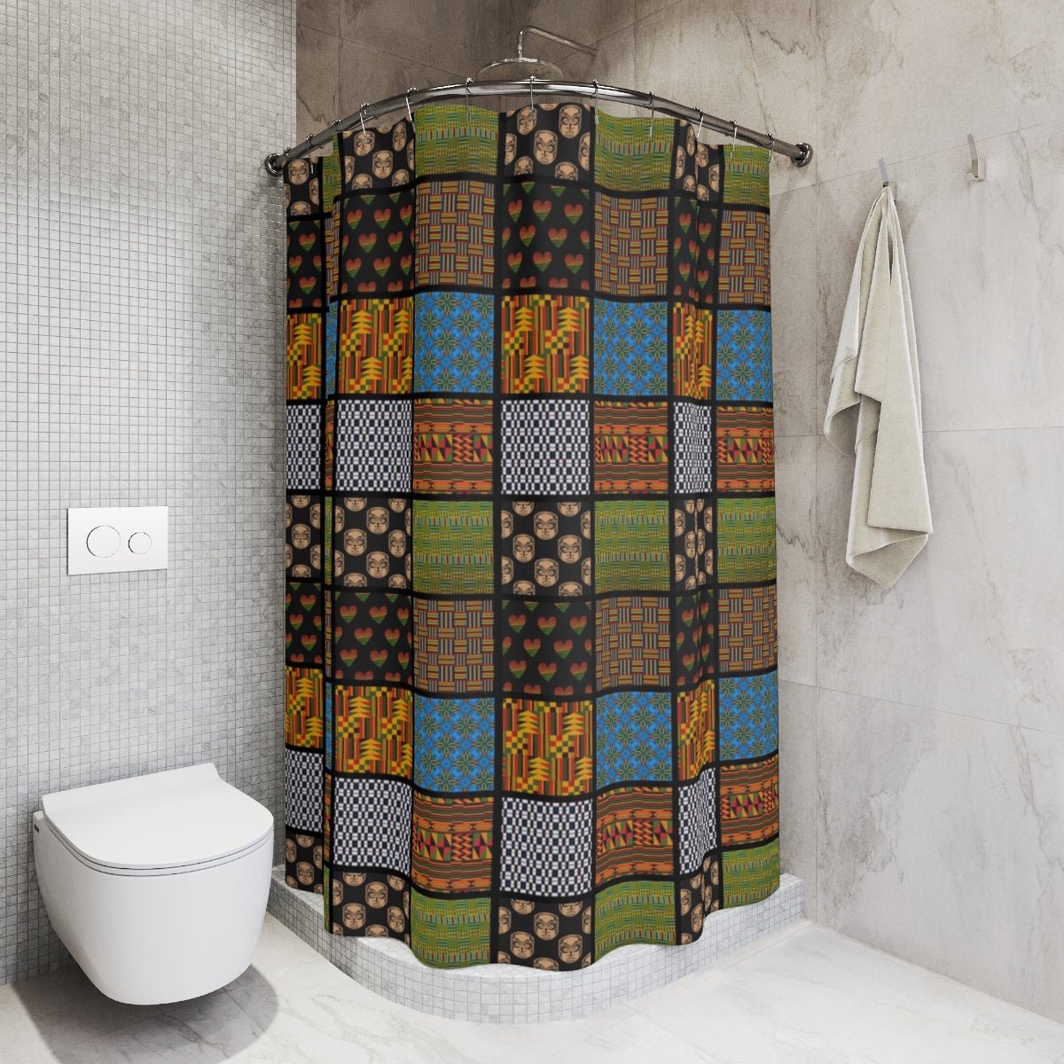 Quilt Print Shower Curtain - The Trini Gee