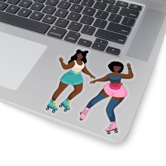 Roller Skating Girls Sticker - The Trini Gee