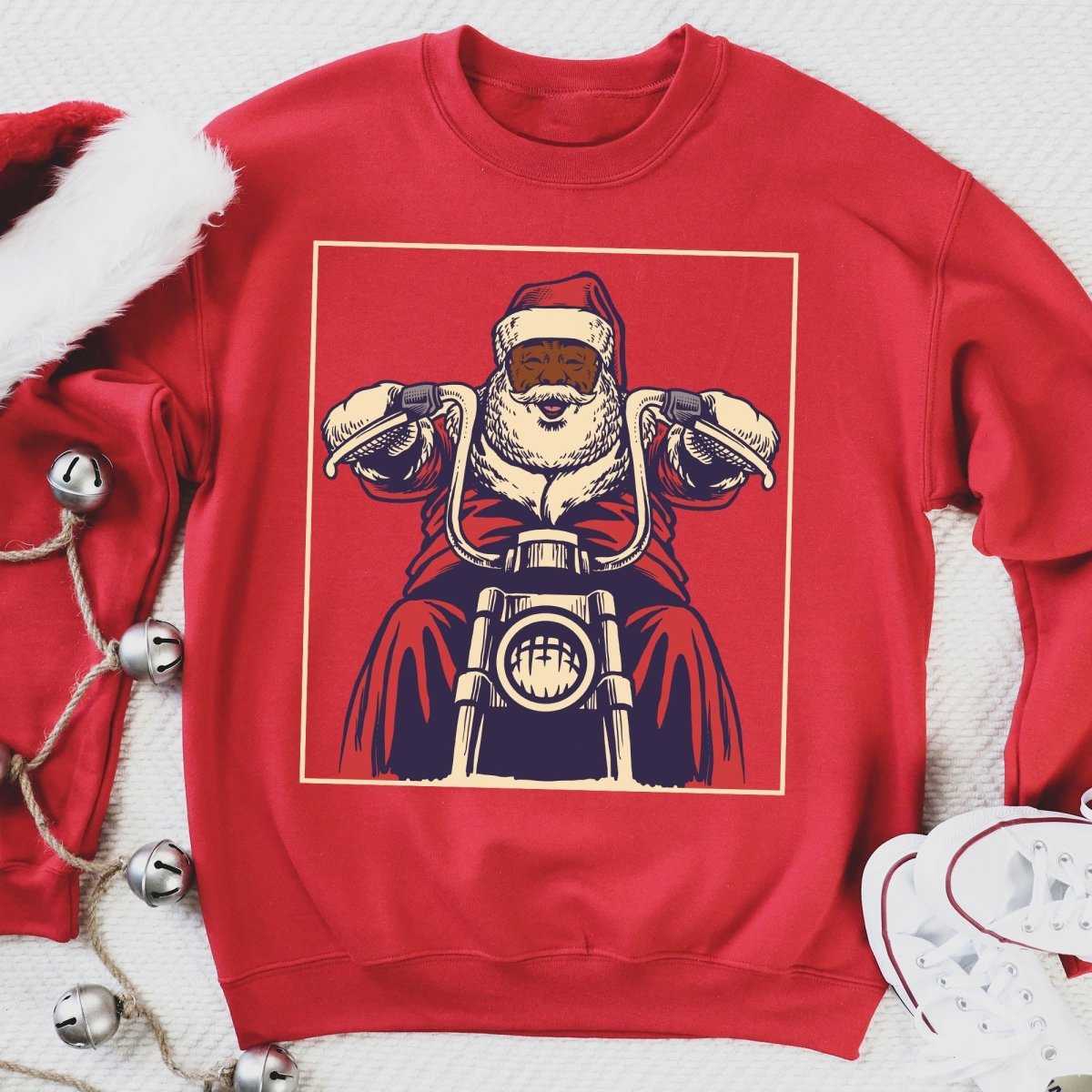 Santa Motorcycle Sweatshirt - The Trini Gee