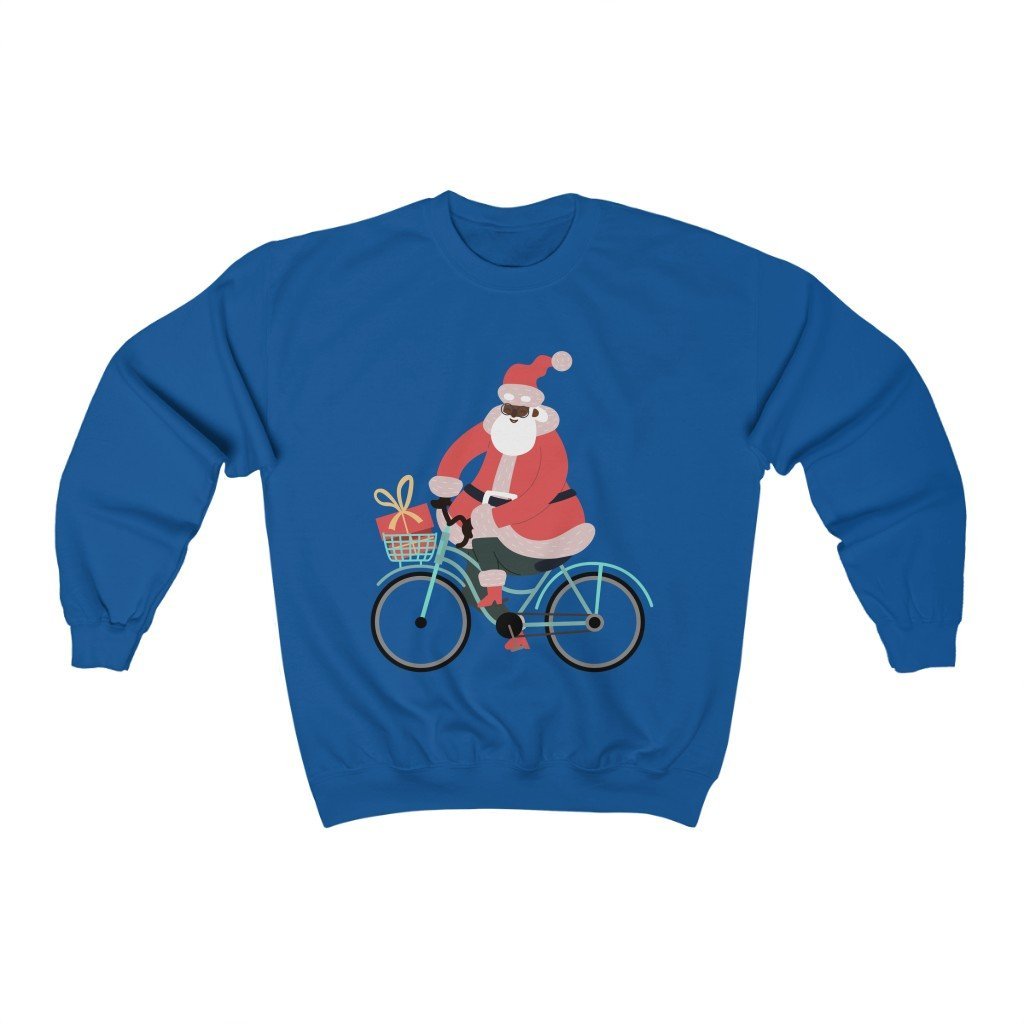 Santa on Bike Sweatshirt - The Trini Gee