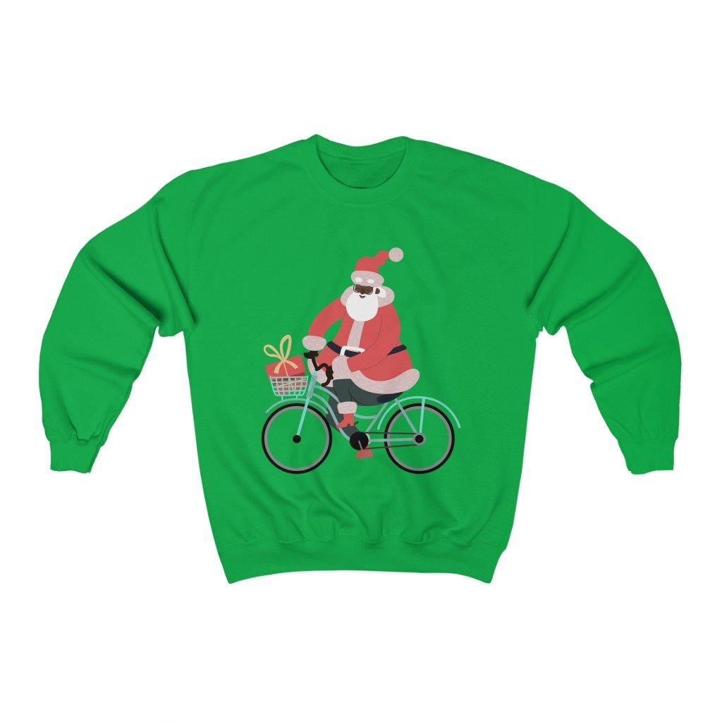 Santa on Bike Sweatshirt - The Trini Gee