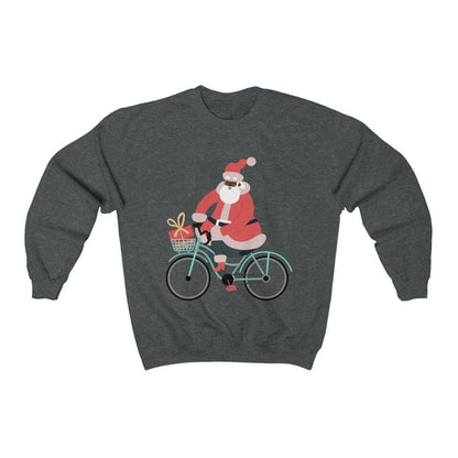 Santa on Bike Sweatshirt - The Trini Gee