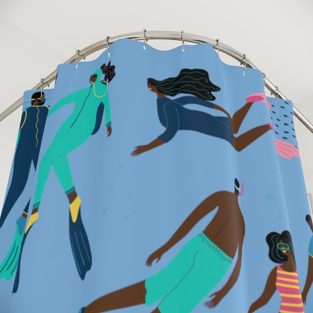 Scuba Divers Shower Curtain - The Trini Gee