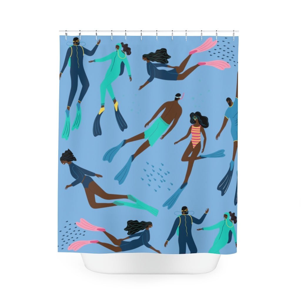 Scuba Divers Shower Curtain - The Trini Gee