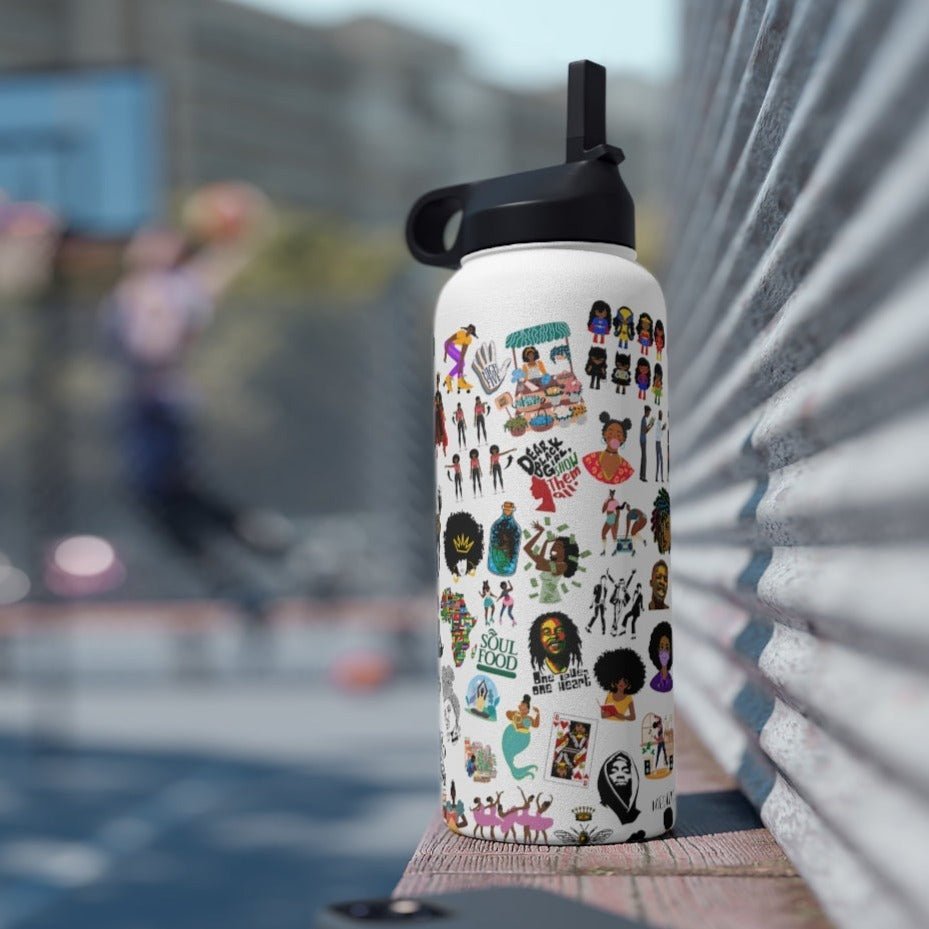 Sticker Bomb 32oz Water Bottle - The Trini Gee