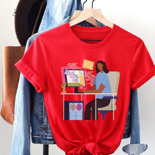 Woman in Tech Shirt - The Trini Gee