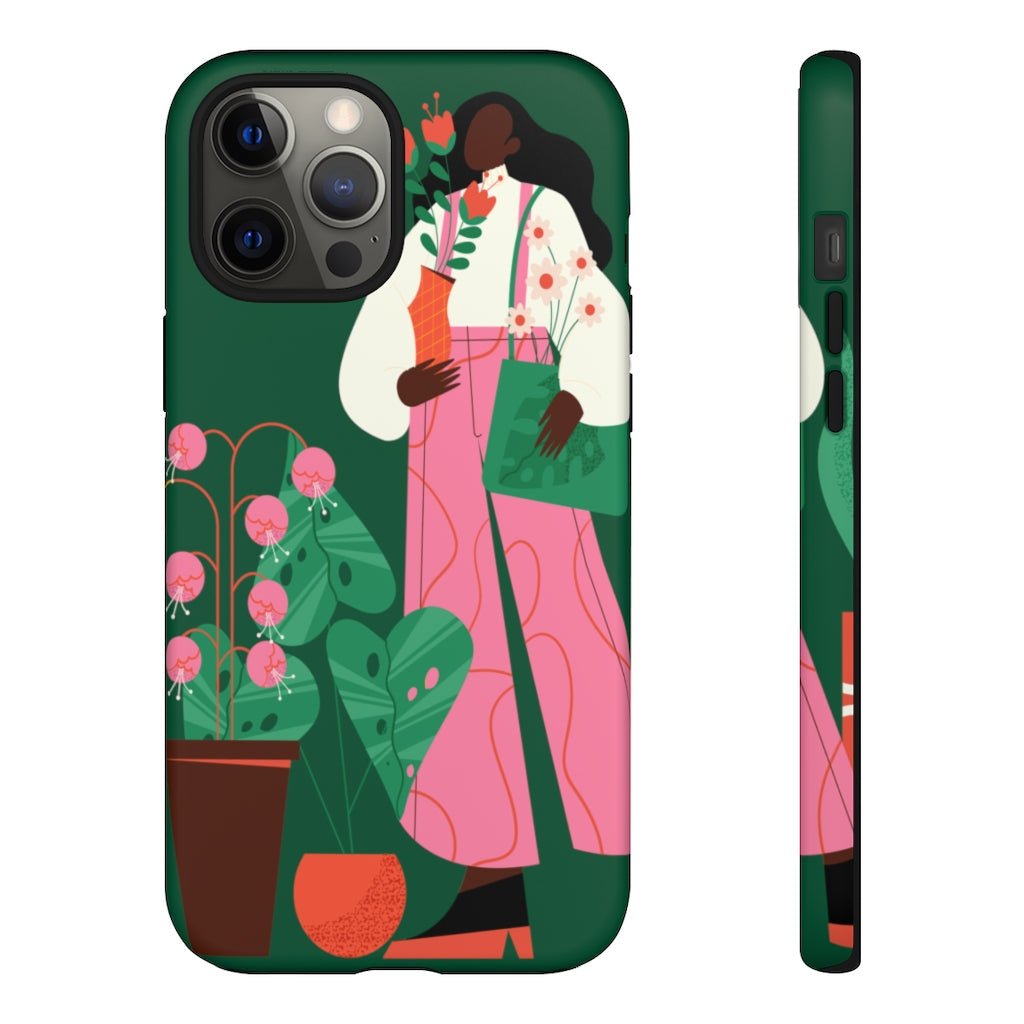 Woman with Plant Tough Cases - The Trini Gee