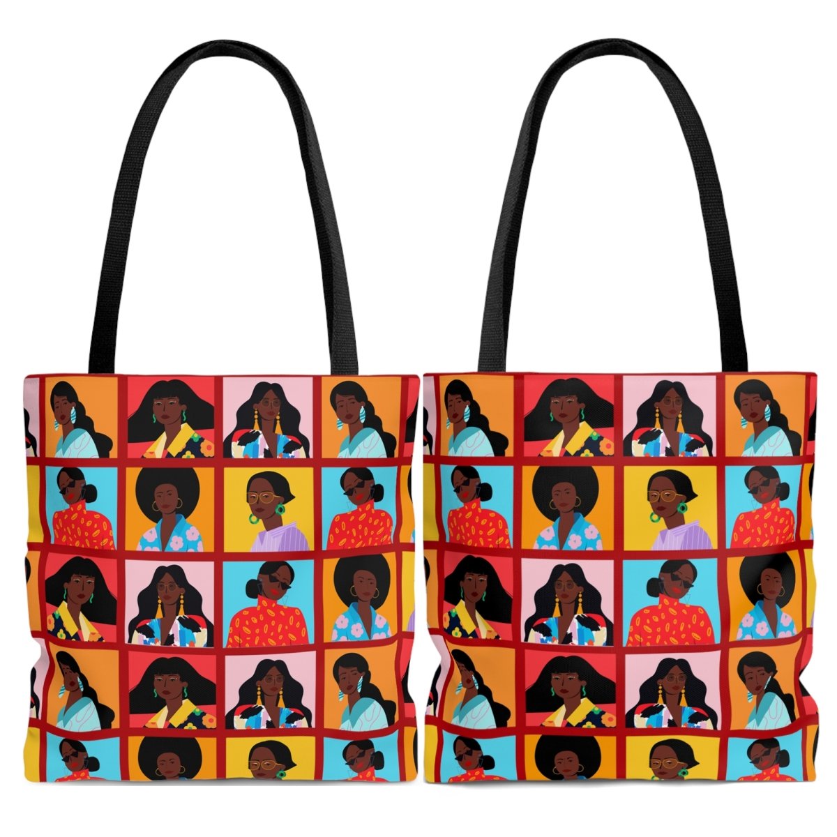Women Squares Tote Bag - The Trini Gee