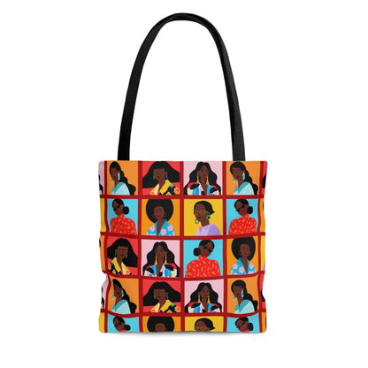 Women Squares Tote Bag - The Trini Gee