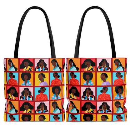 Women Squares Tote Bag - The Trini Gee