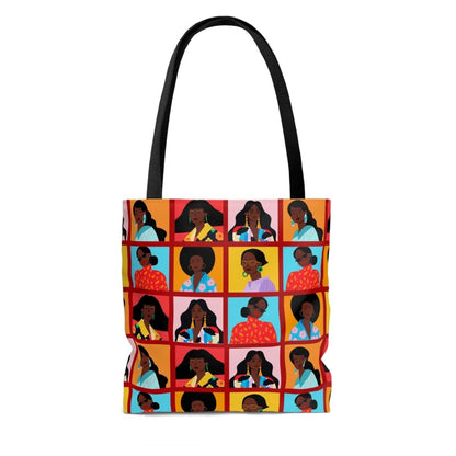 Women Squares Tote Bag - The Trini Gee