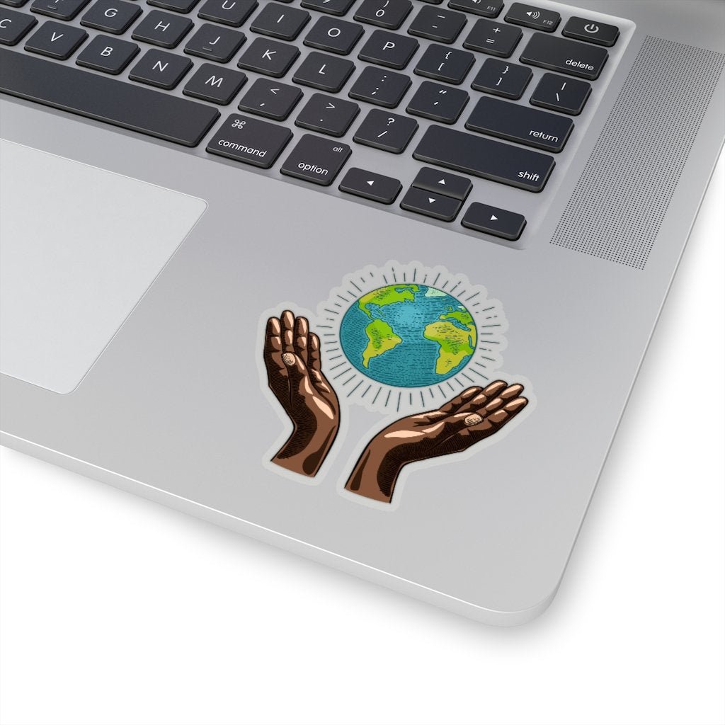 World in Hands Sticker - The Trini Gee