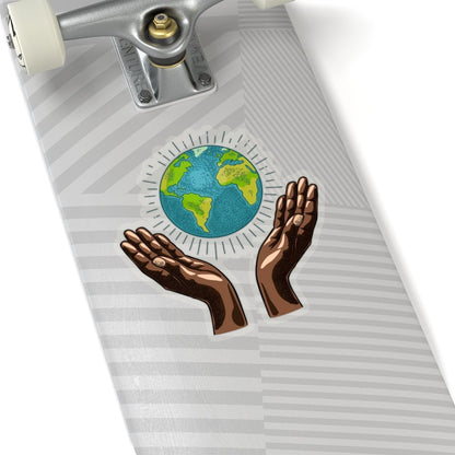 World in Hands Sticker - The Trini Gee
