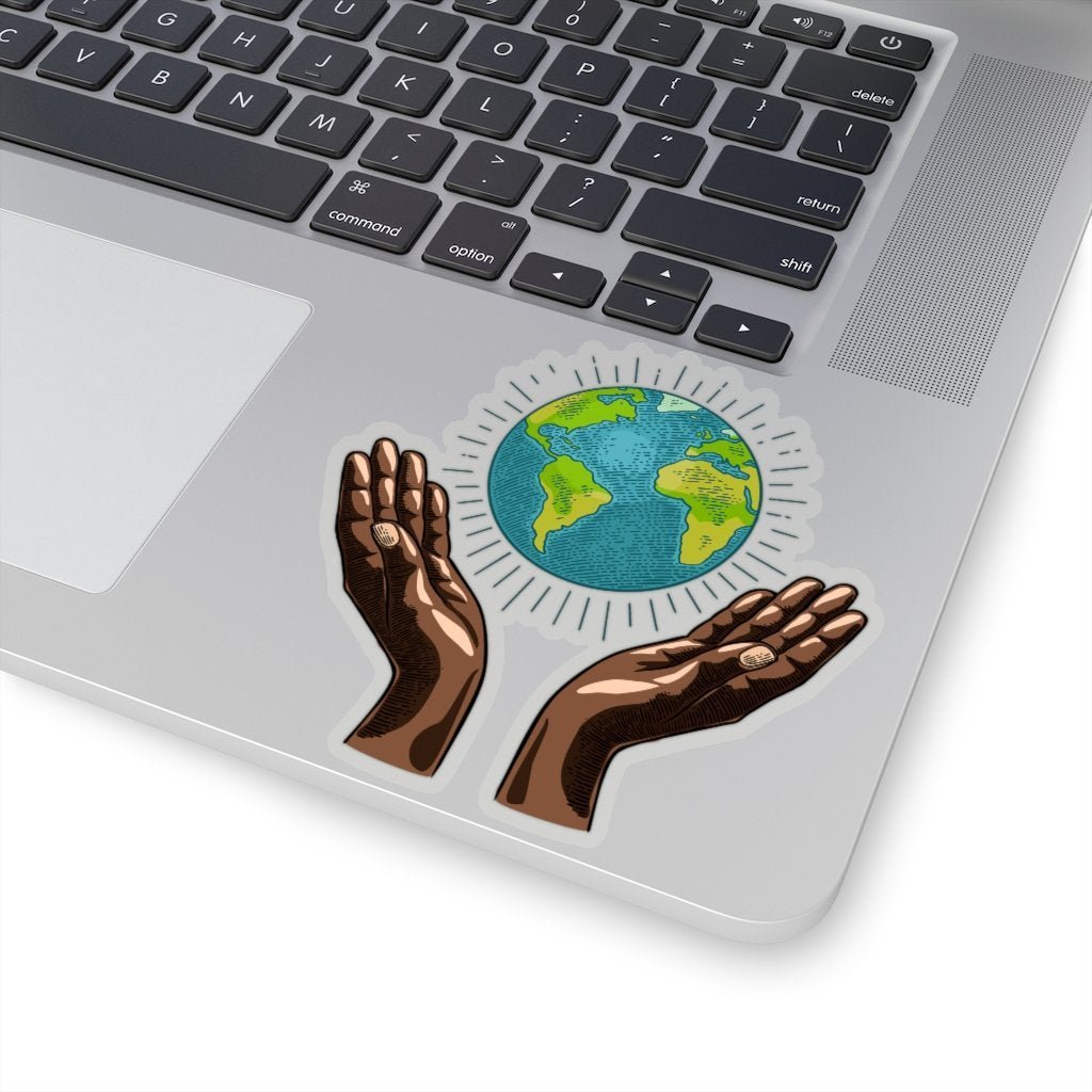 World in Hands Sticker - The Trini Gee